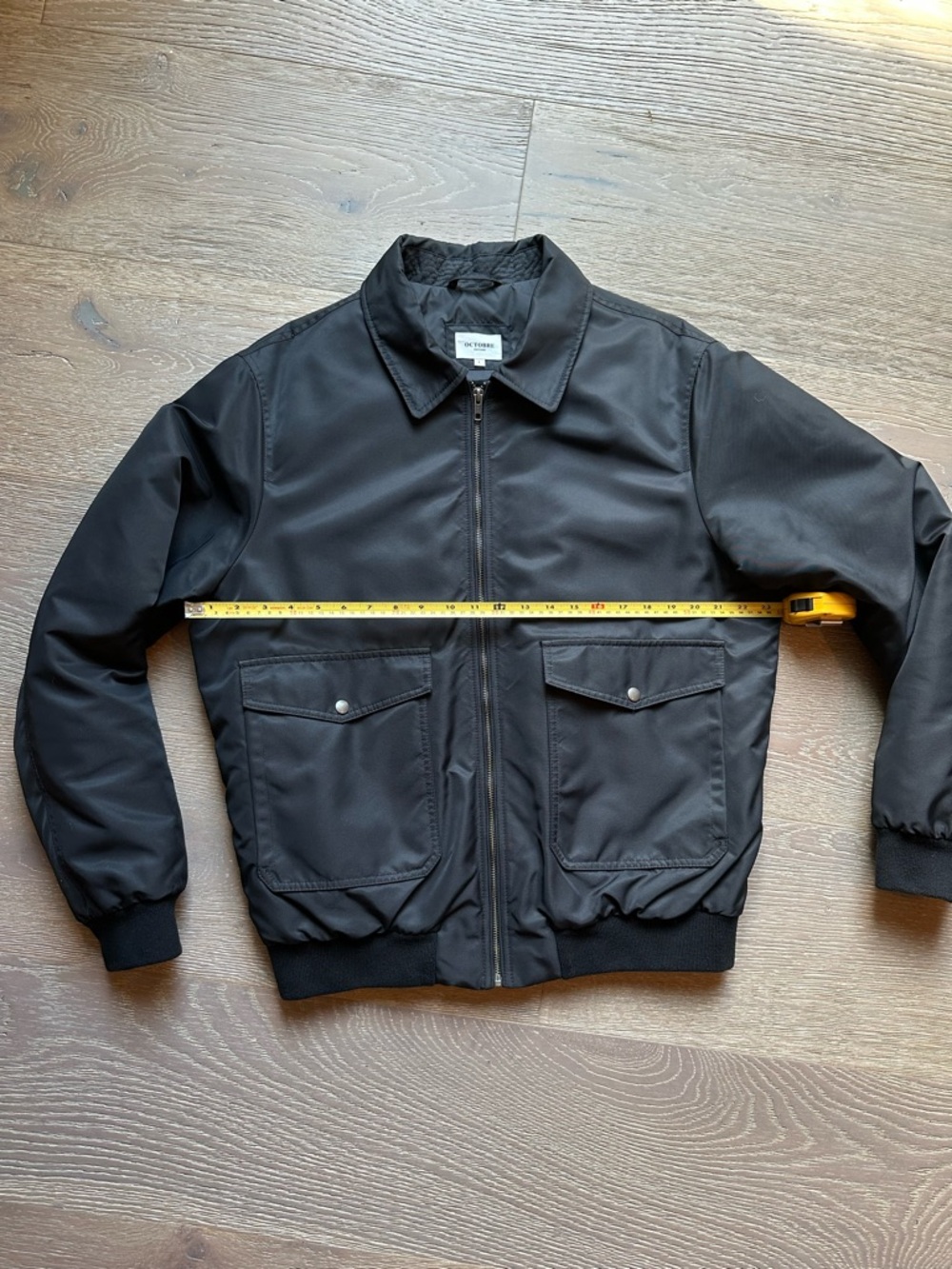 Sezane Octobre Editions black bomber jacket Size L